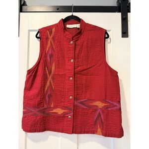 Susan Bristol Western-Style Quilted Red Vest Ladies Size XL